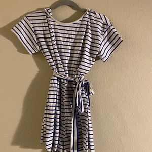 Striped, tie romper